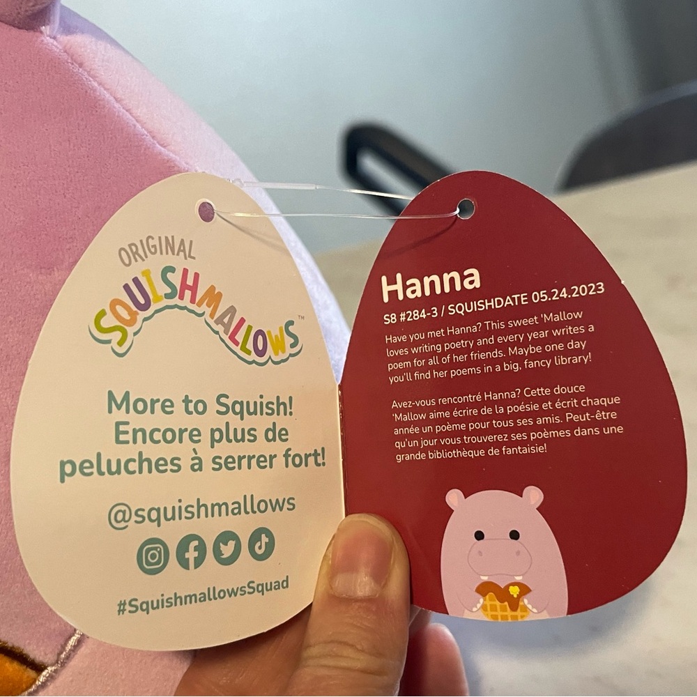 Hanna the Hippo Squishmallow 8” - Picture 5 of 6